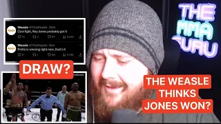 The MMA Guru reacts to Anthony Pettis SCHOOLING Roy Jones Jr! The Weasle/commentary think Jones won?