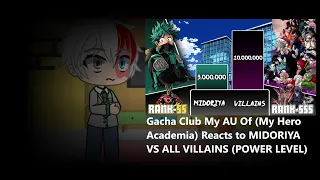 Gacha Club My AU Of (My Hero Academia) Reacts to MIDORIYA VS ALL VILLAINS (POWER LEVEL)