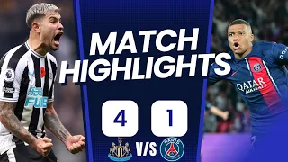 Newcastle vs PSG 4-1 Highlights & ALL Goals 2023 🔥 Mbappe Show