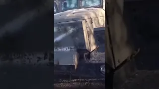 Destroyed Russian military convoy