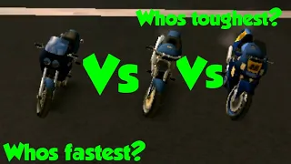 GTA:SA | NRG-500 VS BF-400 VS FCR-900 | Whos Fastest? whos Toughest?