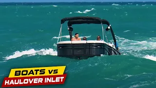 PONTOON GOES OUT OF A DANGEROUS INLET! | Boats vs Haulover Inlet
