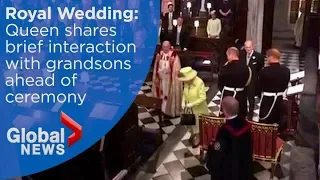 Royal Wedding: Queen Elizabeth greets Princes Harry and William