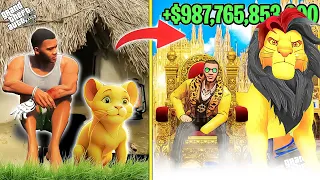 Growing Smallest LION x FRANKLIN into Biggest LION x  FRANKLIN in GTA 5! SIMBA THE LION KING