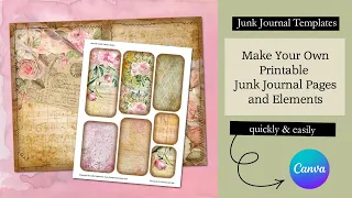 Make your own Printable Junk Journal Pages and Elements Using Digital Templates in Canva