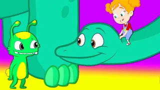 Groovy The Martian transforms into a giant dinosaur to save a dinosaur egg! Cartoons for kids!
