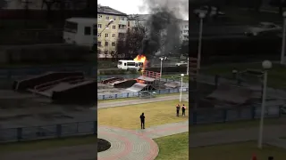 И опять горит автобус в г. Северск. Что за автобусы пошли...