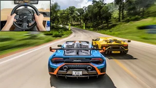 Lamborghini Huracan STO - Goliath Race - Forza Horizon 5 | Steering Wheel Gameplay