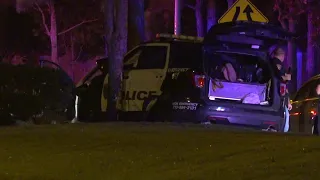 Two officers hurt after crash