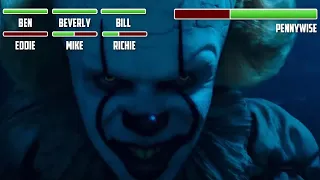 Pennywise vs. The Losers Club WITH HEALTHBARS (PART 2)| Final Battle | HD | It: Chapter 2