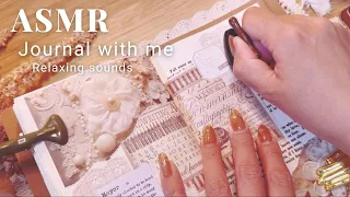 ASMR |ベージュカラーの淡いコラージュ🫧Scrapbooking Journaling Relaxing sounds