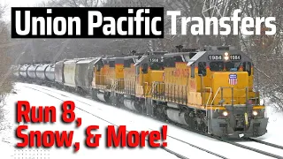Union Pacific Transfers In The Twin Cities -EMDs in Run 8, SD40s, Snow, and more!