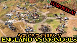 Age of Empires 4 - England vs. Mongols || HARDEST AI || Skirmish || Gameplay English RTS