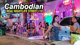 Cambodia Nightlife | Walking Around Street 118 Phsar Kandal Phnom Penh City