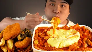 응급실떡볶이 치즈 3번추가와 모듬튀김 먹방~!! 리얼사운드 ASMR social eating Mukbang(Eating Show)