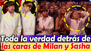 Sasha muy sorprendido! La verdad detrás de la cara de Milan y Sasha junto a Shakira en Latin Grammy