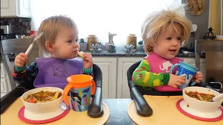 Twins try lentil soup