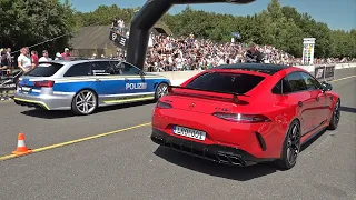 Mercedes-AMG GT63S 4Matic+ vs Audi RS6 Avant with Milltek exhaust vs BMW M5 CS