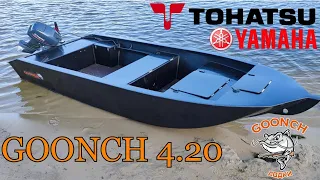 Обзор лодки GOONCH 4.20 тест скорости под мотором Yamaha 9.9 и TOHATSU 20 л.с