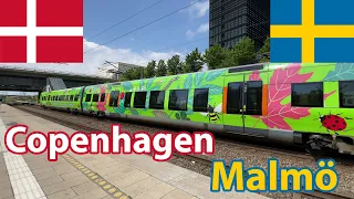 Copenhagen to Malmo - Walk and Train (Ørestad St. to Malmö C) [4K 60]