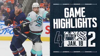 Seattle Kraken at Edmonton Oilers | 1/18 Game Highlights