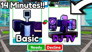 🤯OMG!! DJ TV MAN in 14 Minutes!! 🎶 BASIC to DJ TV MAN!! Toilet Tower Defense |EP 72 PART 1 (Roblox)