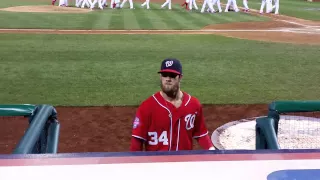 Bryce Harper swearing at a Phillies fan after a wa