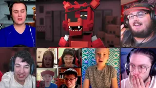 Where Is Foxy's Hook?! | "Fazbear & Friends" Episode 1 (Minecraft FNAF) [REACTION MASH-UP]#1127