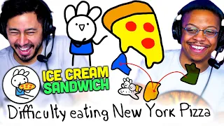 ICE CREAM SANDWICH - Difficulty Eating New York Pizza REACTION!
