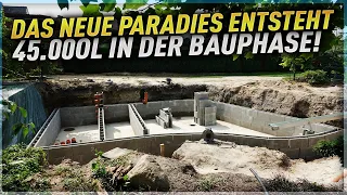 Ein ALTER Koiteich wird NEU! 45.000 Liter Teichbaustelle!