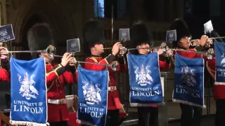 Graduation ceremony at the University of Lincoln. Academic procession.