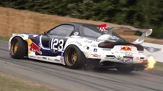 11.000 RPM 26B Quad-Rotor Mazda RX-7 Spitting CRAZY FLAMES & DRIFTS