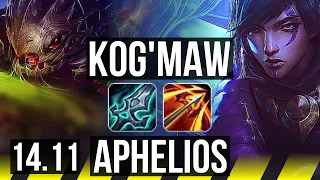 KOG'MAW & Milio vs APHELIOS & Shaco (ADC) | 66% winrate, 11/3/7 | BR Grandmaster | 14.11