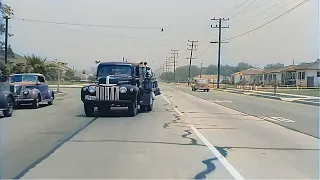 California 1940s, Burbank Residential Area in color [60fps, Remastered] w/sound design added