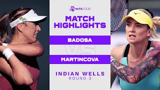 Paula Badosa vs. Tereza Martincova | 2022 Indian Wells Round 2 | WTA Match Highlights