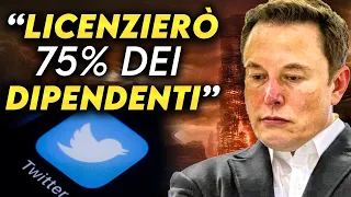 Elon Musk Vuole Licenziare 75% dei Dipendenti Twitter