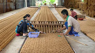 The Genius Technique They Use to Make Giant Mats From Coconuts