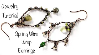 Jewelry Tutorial: Spring Wire Wrap Earrings