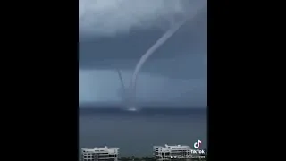 Double Waterspouts off the cost of Florida #Waterspout #Wow #Weather #Florida