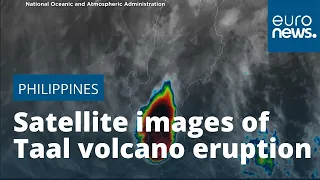 Satellite images show Taal volcano eruption