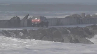 Driving on Humboldt Bay's North Jetty is Not Advised