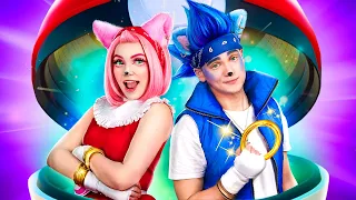 Sonic the Hedgehog Saves Amy Rose and Pikachu in Real Life!Pokemon and Sonic in real life