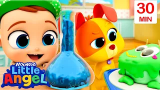 Baby Bakes A Cake 🎂 Bingo and Baby John | Little Angel Nursery Rhymes + Kids Songs