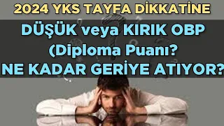 DÜŞÜK veya KIRIK OBP ( Diploma Puanı) SIRALAMADA NE KADAR GERİYE ATIYOR? #yks2024