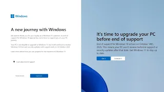 End of Windows 10: Microsoft pushes 2 "Nag-Ads" if your Device is Compatible or Not