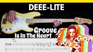 Deee-Lite - Groove Is In The Heart [1990] | BASS Cover | Notation + TABS