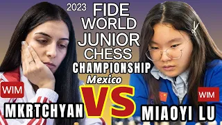 Oh no, Miaoyi's Queen is too lazy ! | Fide World Junior Chess Championship 2023 | MKRTCHYAN vs Lu |