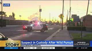 Suspect steals two cars, leads authorities on wild pursuit filled with crashes