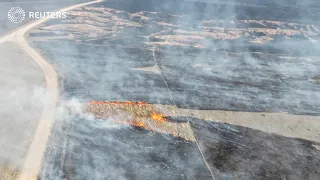 Texas wildfire drone video captures devastation | REUTERS