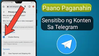 Paano Paganahin ang Sensitibong Content Sa Telegram 2022. Telegram Sensitive Content Setting.